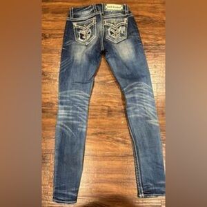 Rock Revival, rhinestone and stitch, embellished skinny jeans